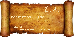 Bergenthal Alda névjegykártya